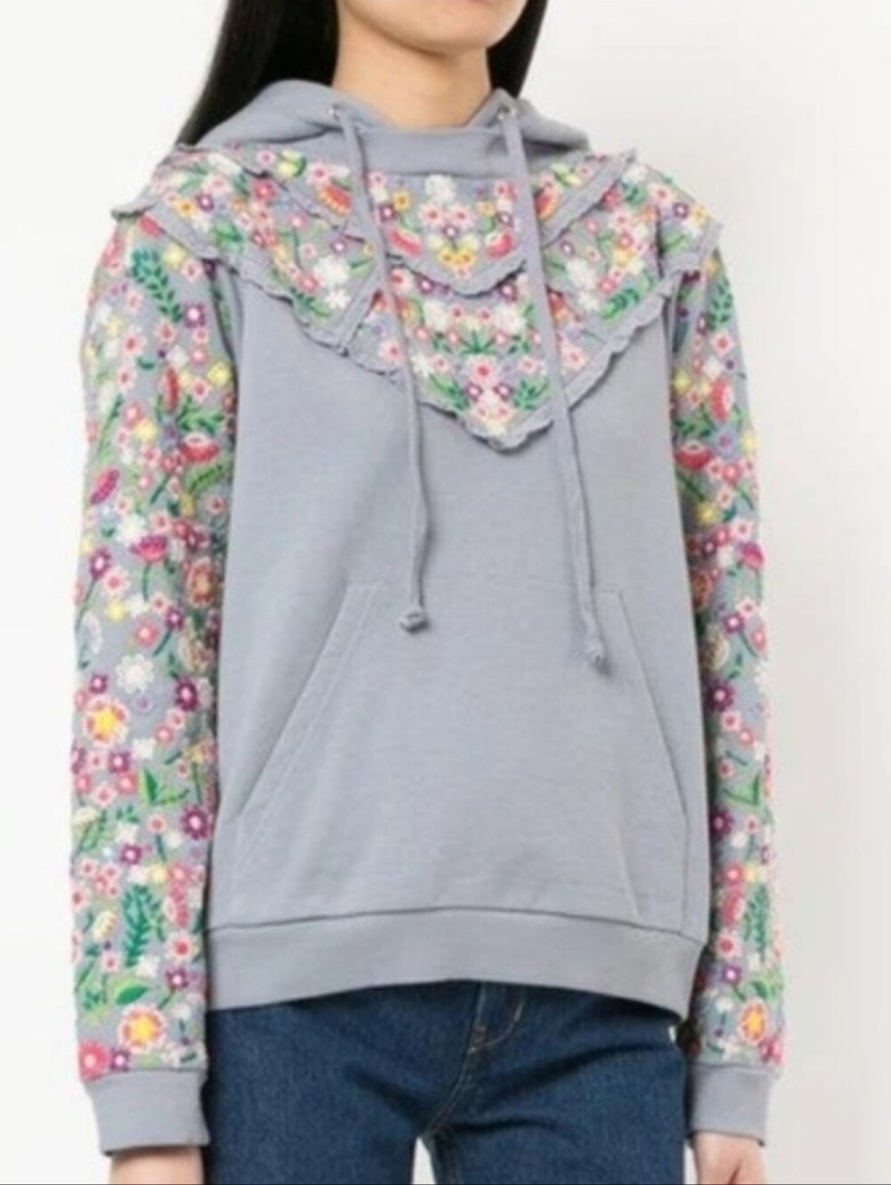 Needle & Thread Lazy Daisy Embrodiered Hoodie SzS